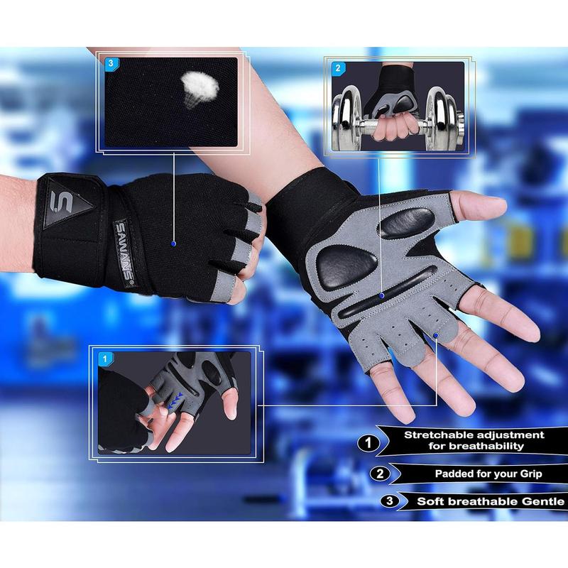 Fitness Workout Gloves Gym Weight Lifting Gloves for Men Women Breathable Gymnasium Wrist Support Padded Deadlifts Exercise Training Pull Ups