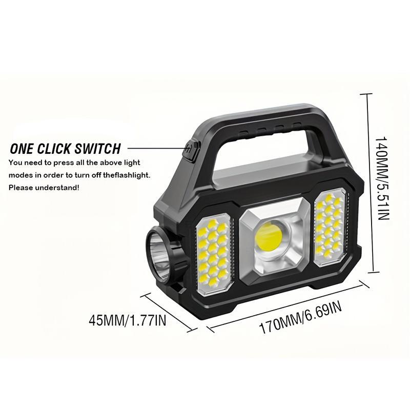 Solar Powered LED Camping Lantern, Handheld Rechargeable Camping Light with Flashlight & Surround Lighting, Outdoor Lights for Adventures & Emergency Situation