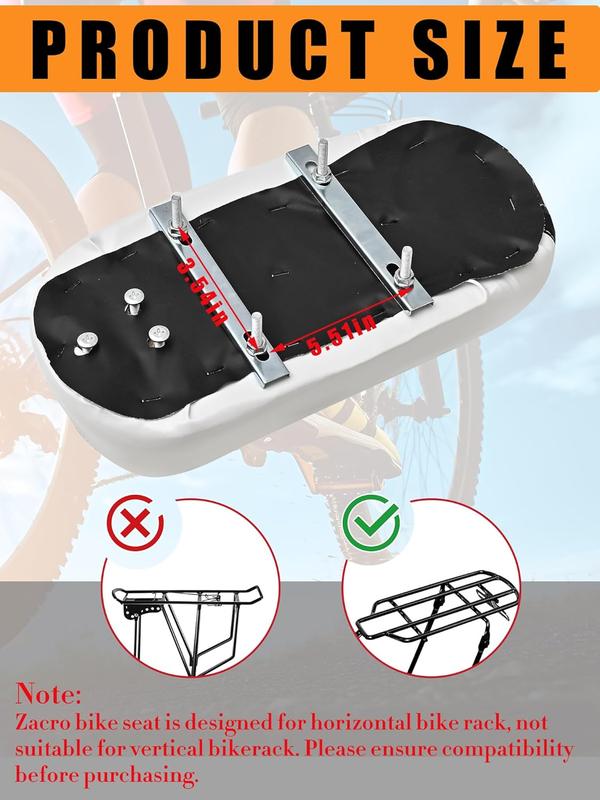 Bike Seat  Bike Rear Seat Bike  Seat with Backrest  Bicycle Rear Seat Bicycle Rear Seat Cushion Safety Armrest Handrail  Pedals  Bike Seat Carrier for Over 5 Years Old