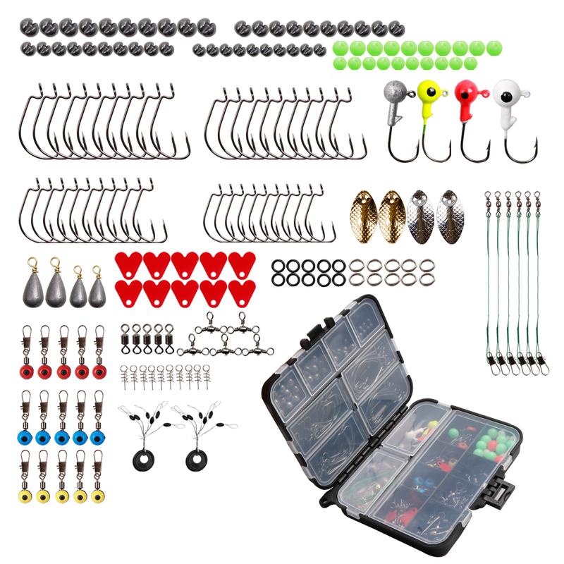 The best gift ,husbands, and fathersFreshwater Terminal Tackle Kits, 198 pcs, Fishing Hooks, Fishing Accessory Gear, ,Back To School, Fishing Tackle, Fishing Weights & Sinkers, Floats and Bobbers fishing weights minnow  tube lure hook bass fishingbait