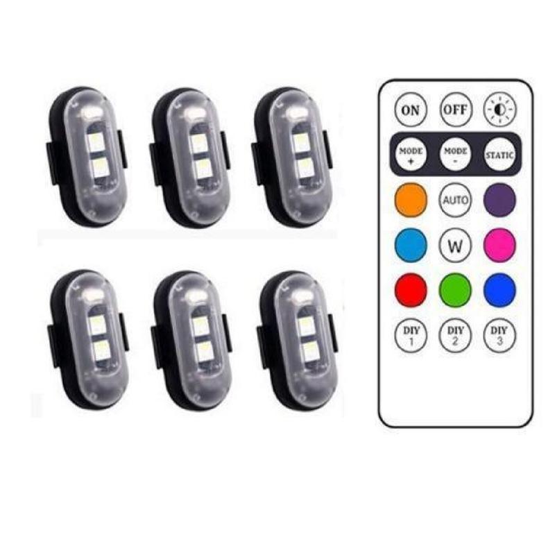 6Pcs Magnetic Led Strobe Lights with Remote Control Wireless Led Lights Rechargeable Emergency Strobe Warning Flashing Lights for Cars Motorcycle Bike