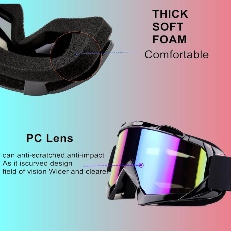 Ski Goggles, Snowboard Motorcycle Goggles with Winter Neck Gaiter Face Cover for Men Women Skiing Fishing Hiking Cycling