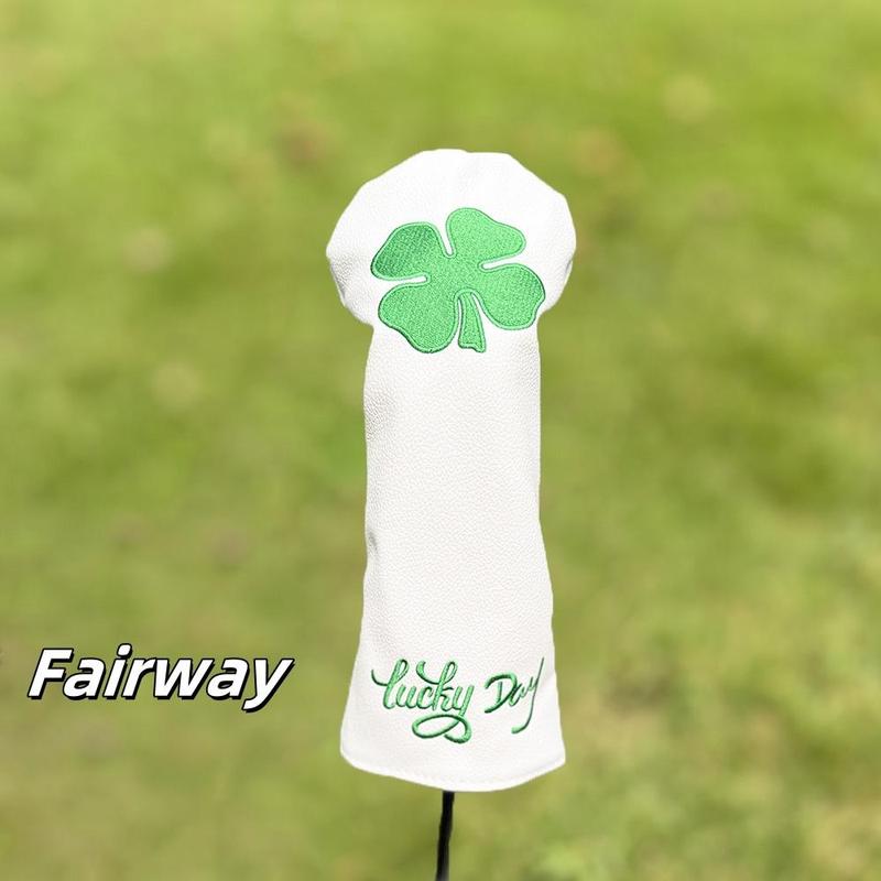 Four-leaf Clover Pattern Golf Club Head Cover, 1 4 Counts Durable Waterproof Golf Club Head Cover, Golf Accessories for Men & Women