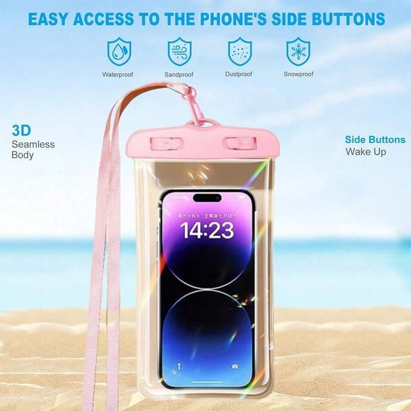 Waterproof Phone Case with Lanyard, Waterproof Phone Bag, Universal Waterproof Phone Protective Cover for Outdoor Swimming Rafting