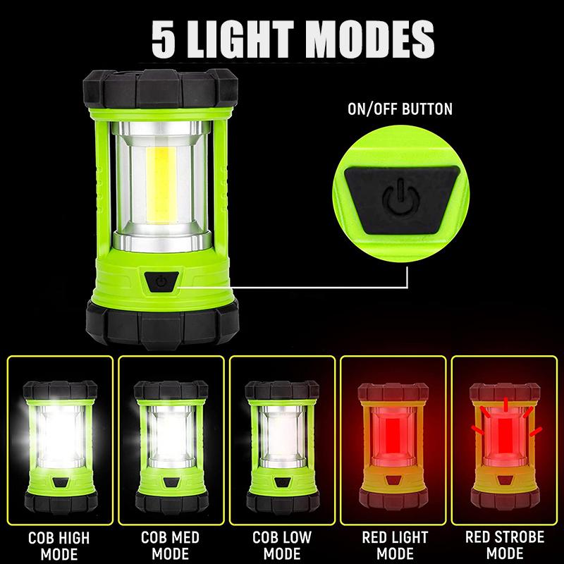 2024 Camping Gadgets Hokolite 3000 Lumens 360° COB Rechargeable Camping Lantern Green