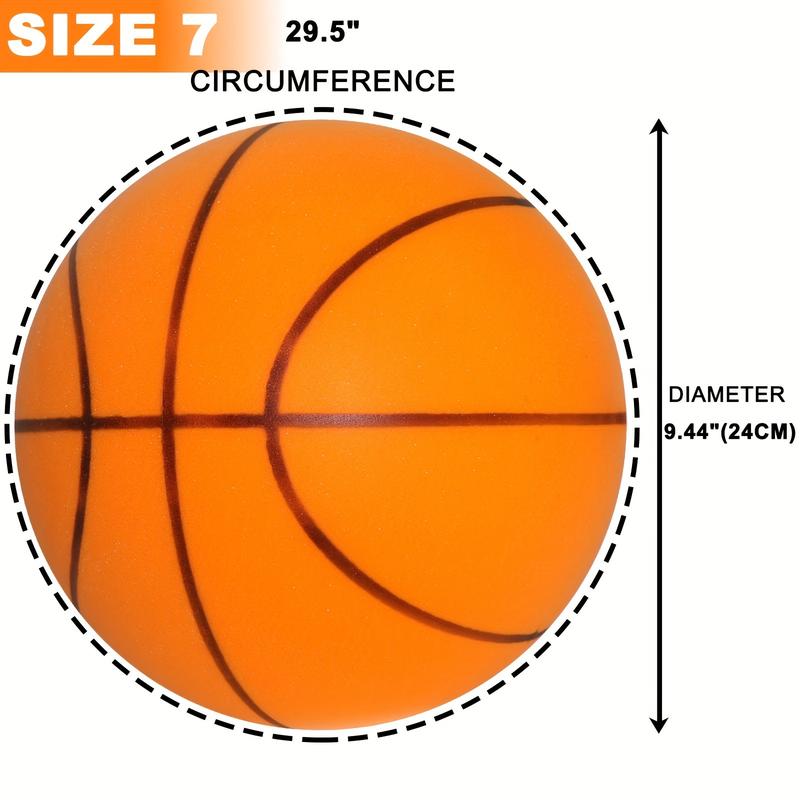 2 PCs Silent Basketball Band Rim, Indoor Foam Basketball 29.5 Inch (No.7) Training Quiet Ball Fengshui Ball Indoor Noiseless Bouncing Basketball Gift for Teenagers Kids Adults