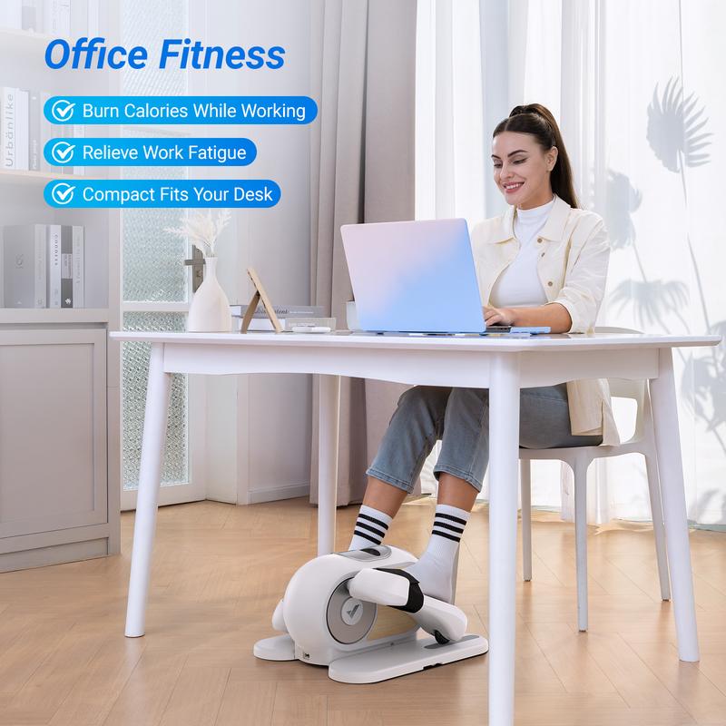 MERACH Under Desk Elliptical Machine for Home and Office, 12 Adjustable Speeds Quiet & Portable Seated Pedal Exerciser for Seniors With Non-Slip Pad