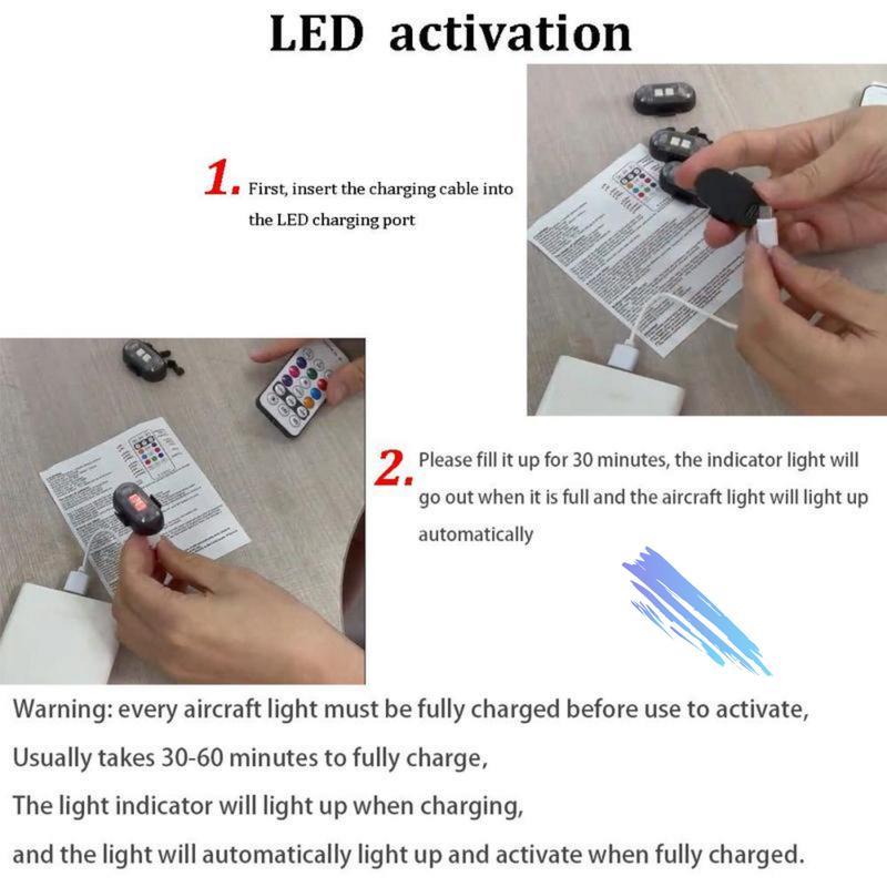 6Pcs Magnetic Led Strobe Lights with Remote Control Wireless Led Lights Rechargeable Emergency Strobe Warning Flashing Lights for Cars Motorcycle Bike