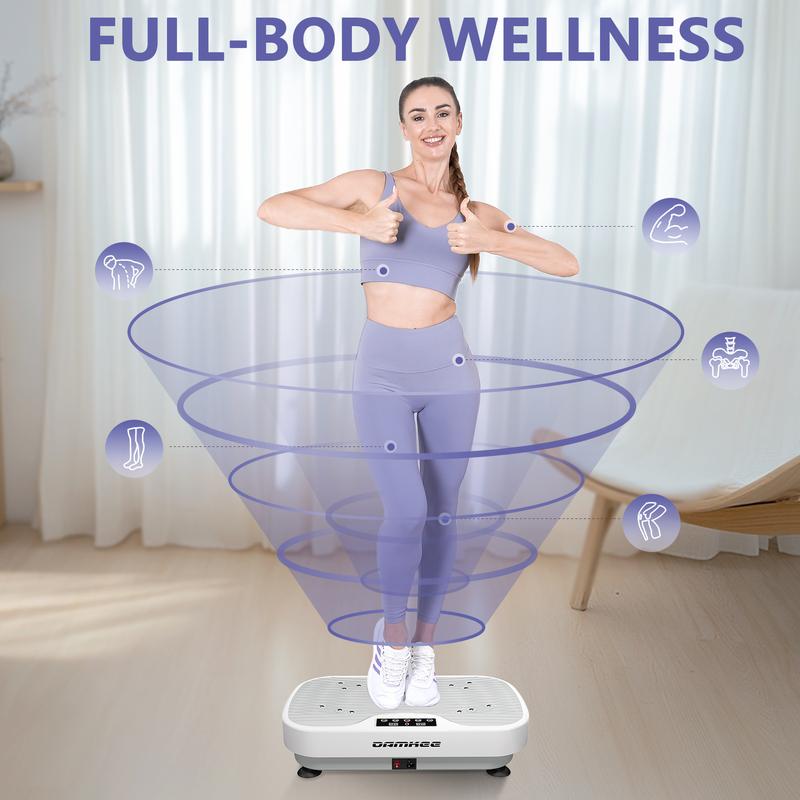 DamKee Shake Machine Vibration Plate Exercise Machine, 265 Ibs capacity, 9 Modes for Whole Body Workout vibrationboard for Calories Burning& Shaping, Wellness