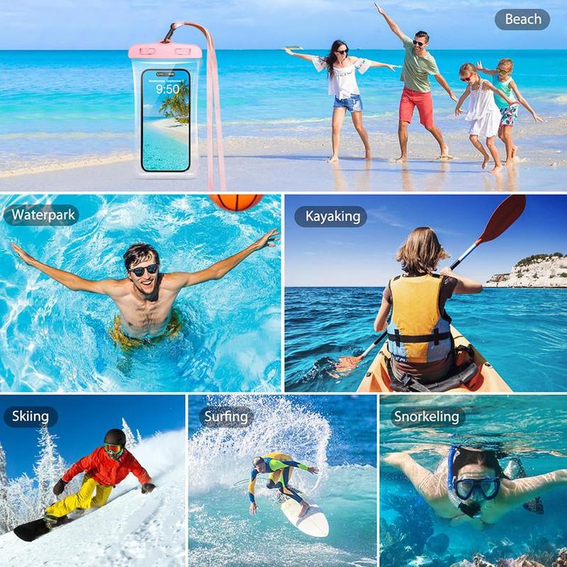 Waterproof Phone Case with Lanyard, Waterproof Phone Bag, Universal Waterproof Phone Protective Cover for Outdoor Swimming Rafting