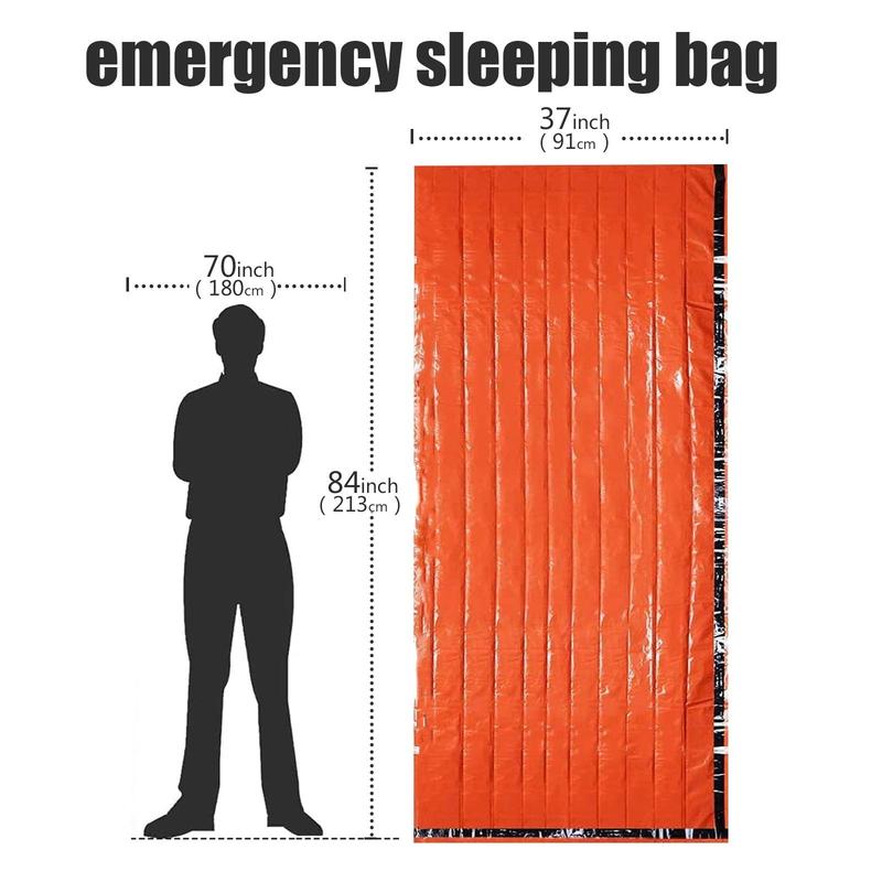 Emergency Survival Sleeping Bag, Warm Bivy Bag, Survival Sleeping Blanket, Mylar Emergency Blanket, Outdoor Camping & Hiking Equipment