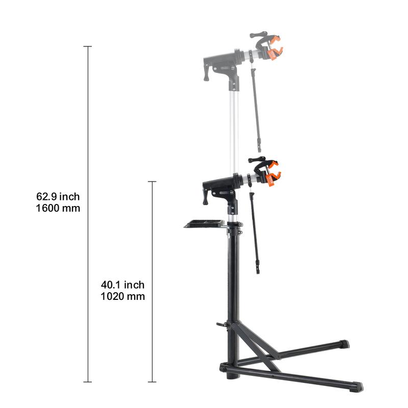 VEVOR Bike Repair Stand, 66 lbs Heavy-duty Aluminum Bicycle Repair Stand, Adjustable Height Bike Maintenance Workstand with Magnetic Tool Tray Telescopic Arm, Foldable Bike Work Stand for Home, Shops