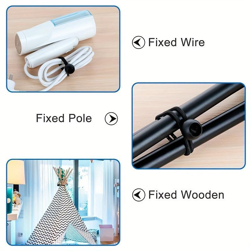 Outdoor Elastic Ball Type Elastic Rope, 25pcs set Tent Clamp Fixed Ball Clip, Loose Tight Lashing Rope, Tent Accessories for Outdoor Camping Hiking