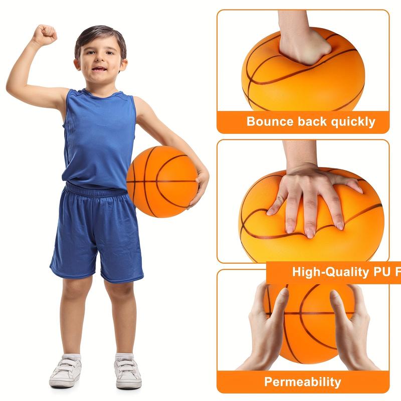 2 PCs Silent Basketball Band Rim, Indoor Foam Basketball 29.5 Inch (No.7) Training Quiet Ball Fengshui Ball Indoor Noiseless Bouncing Basketball Gift for Teenagers Kids Adults