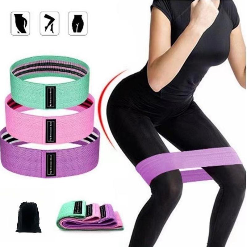 Resistance Loop Bands Set, 3 Counts Elastic Squat Resistance Bands, Yoga Stretch Bands, Home Gym Fitness Equipment