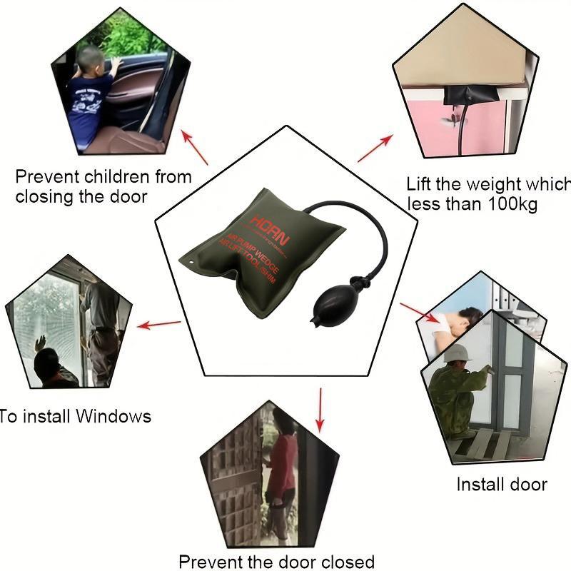 Adjustable Aluminum Alloy Air Cushion, Thicken Portable Air Cushion for Door and Window Installation, Adjustable Air Cushion for Door and Window Installation