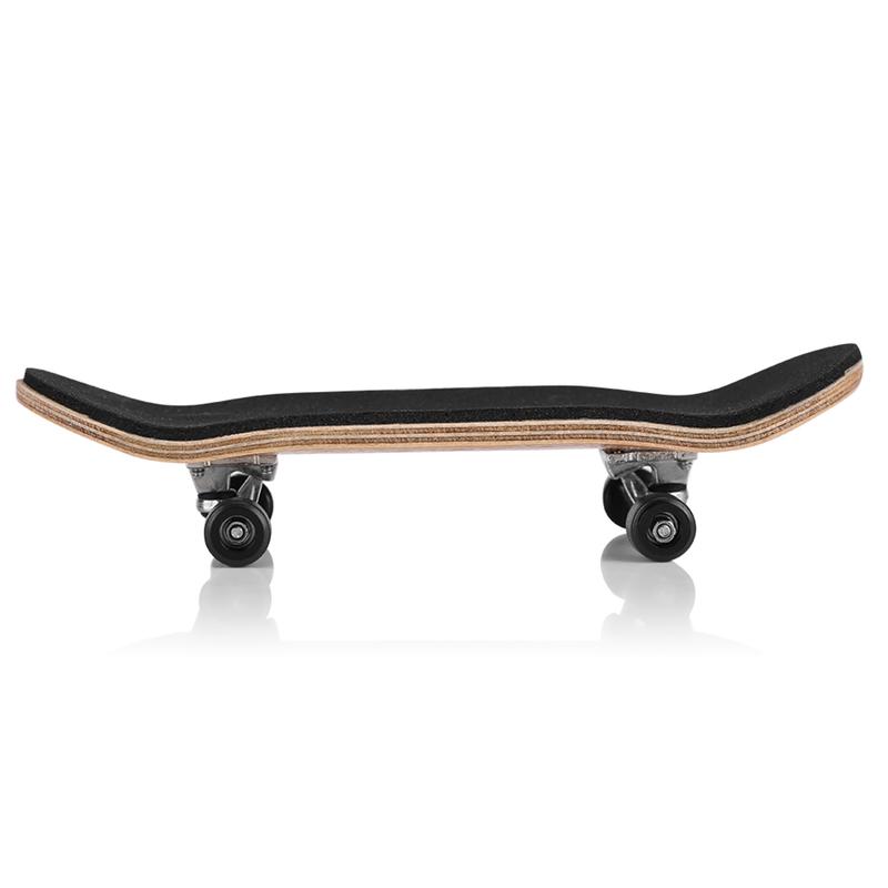 Maple Wooden Fingerboard Finger Skateboard Set with Box - Reduce Stress Gift in Black Color