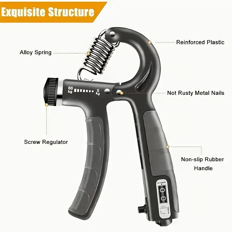 1pc Iron Hand Grip Strengthener - Adjustable Non-Slip Resistance Trainer for Home Fitness & Rehabilitation, Ideal for Easter, Thanksgiving, Christmas, New Year