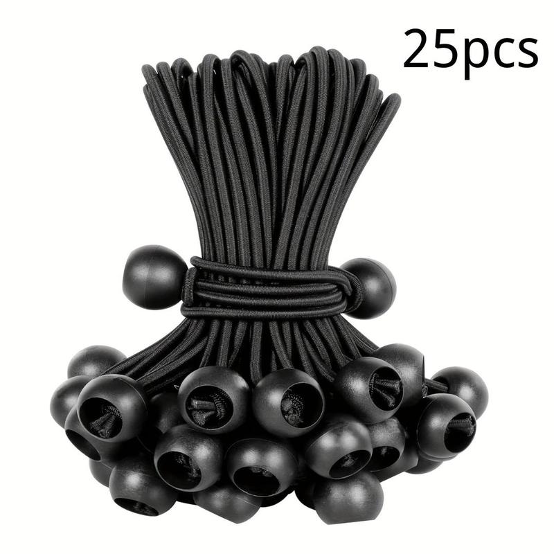 Outdoor Elastic Ball Type Elastic Rope, 25pcs set Tent Clamp Fixed Ball Clip, Loose Tight Lashing Rope, Tent Accessories for Outdoor Camping Hiking