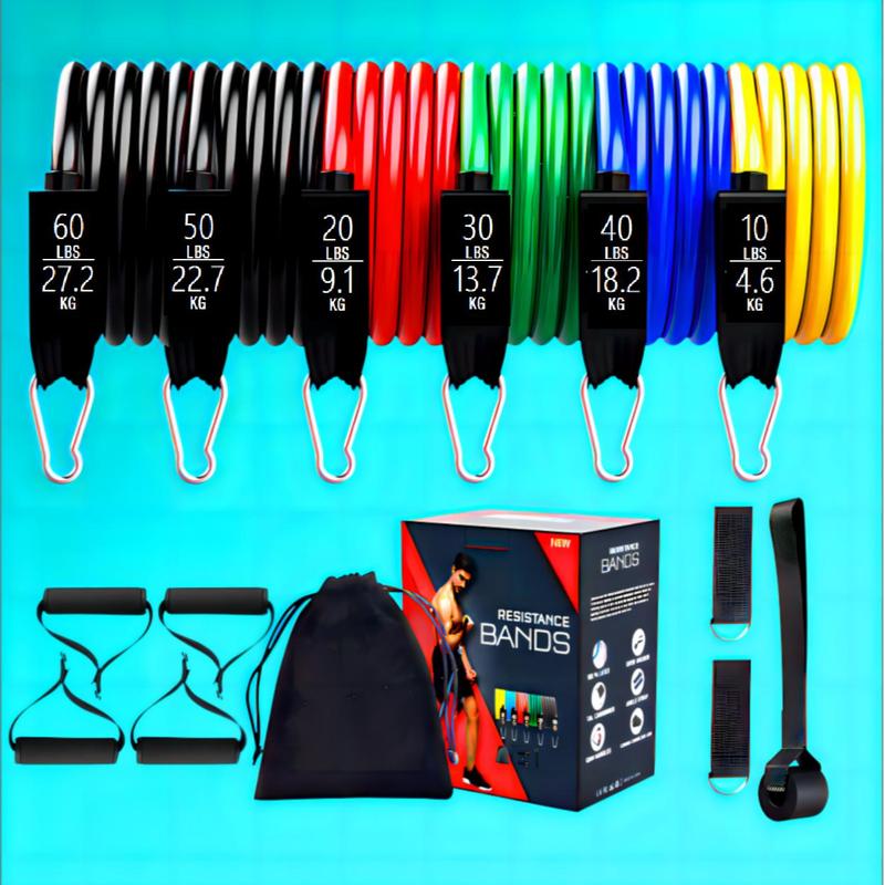 Resistance Band Set, 14pcs set Workout Bands with Handles, Strength Training Equipment, Exercise Bands for Shape Body and Home Workouts