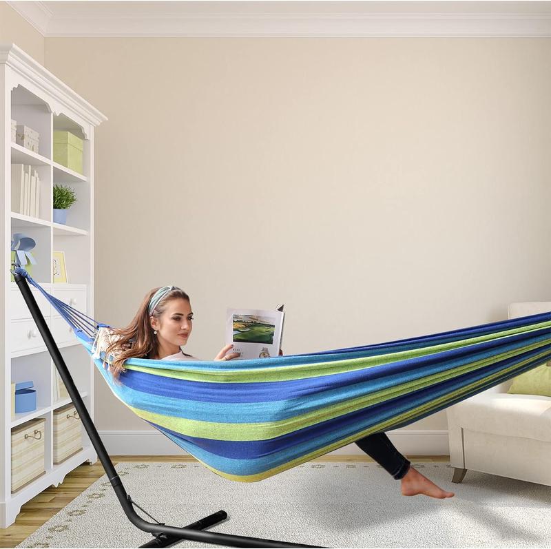 Comfortable Fabric Hammock with Tree Straps for Hanging Durable Hammock Up to 660lbs Portable Hammock with Travel Bag,Perfect for Camping Outdoor Indoor Patio Backyard