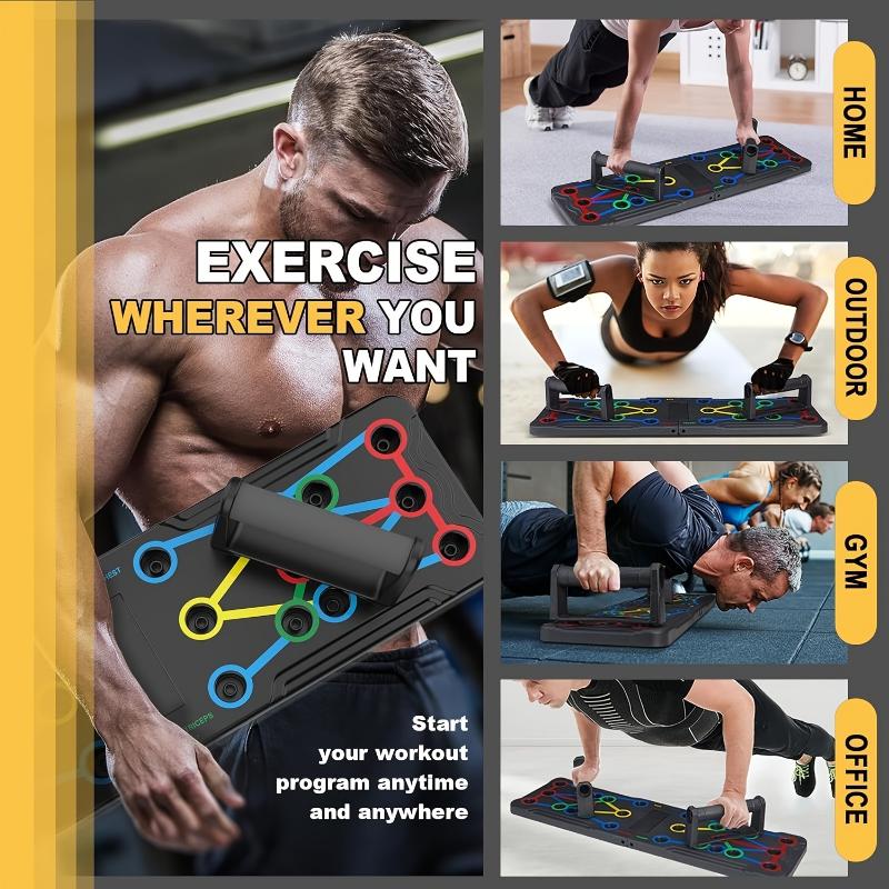 Push-up Board, Home Gym, Portable Exercise Equipment, Pull-up Bar and 20 Fitness Accessories, with Resistance Bands and Abdominal Roller, for Full Body Workout at Home