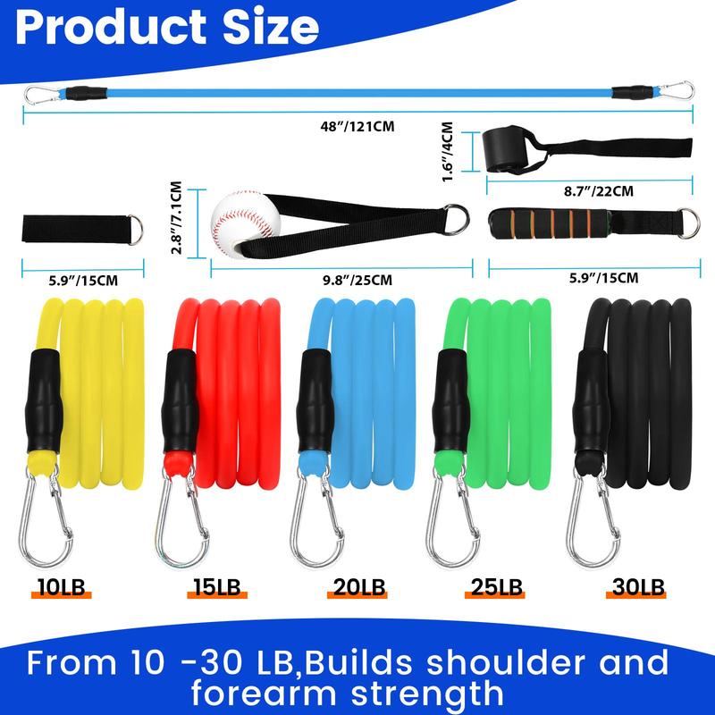 Baseball Resistance Trainer Set, 10pcs set Baseball Throwing Trainer, Arm Strength Training Accessories, Baseball Training Aid Equipment, Christmas Gift