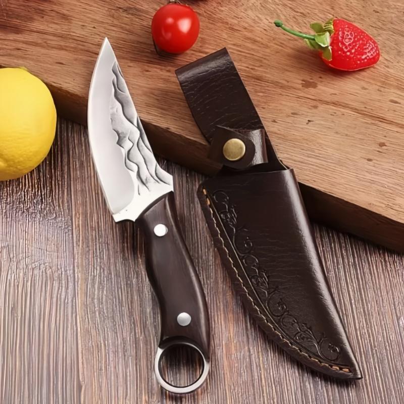 Outdoor  Knife with Cover, 1 Count Multipurpose Chicken Wing Meat Steak Cutting  Knife, Portable Barbecue Knife for Home Outdoor Kitchen Dining Room Picnic, 2024 Kitchen Gadgets