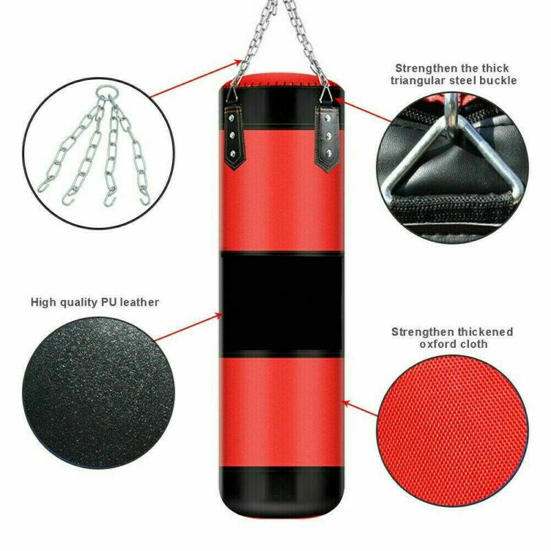 Punching Bag for Adults,Men,Women,Kids, Hanging Punching Bag with Boxing Gloves, Chains, Wristband,  Heavy Boxing Bag for Training, Karate, Kickboxing, Muay Thai -Unfilled