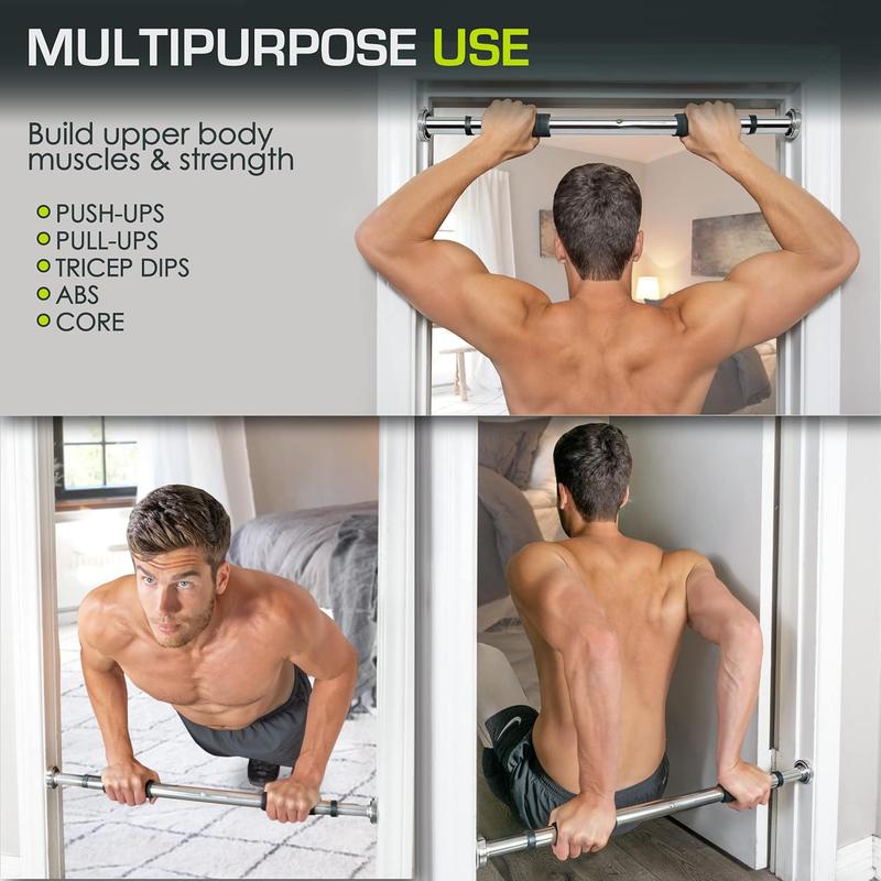 Fit Multi-Grip Chin-Up Pull-Up Bar, Heavy Duty Doorway Trainer for Home Gym