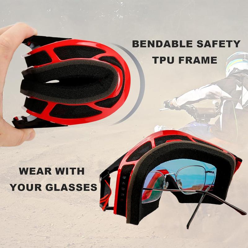 Dirt Bike Goggles Motocross Goggles with Nose Cover MX Goggles ATV Off Road Dirtbike Goggles for Unisex Adult