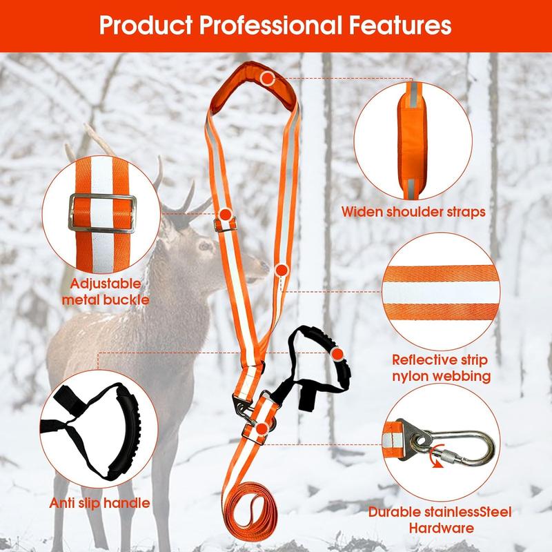 Deer Drag and Harness Heavy Duty Deer Drag Strap Durable Safety Deer Dragging Rope Deer Hunting Accessories for Deer Hunters