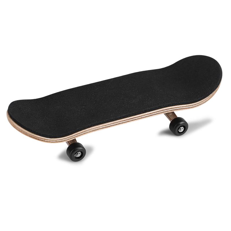 Maple Wooden Fingerboard Finger Skateboard Set with Box - Reduce Stress Gift in Black Color