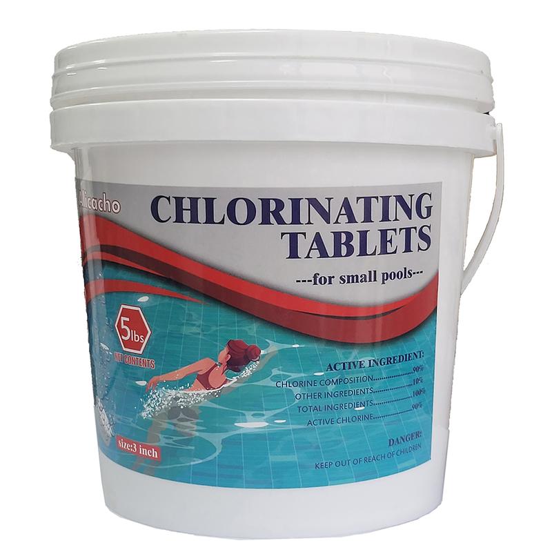 5LBS Alicacho 3'' Swimming Pool Chlorine Tablets, 90% Stabilized Available Chlorine Tabs for Pool, Hot Tubs, Spa(5 lbs, 11 tablets)