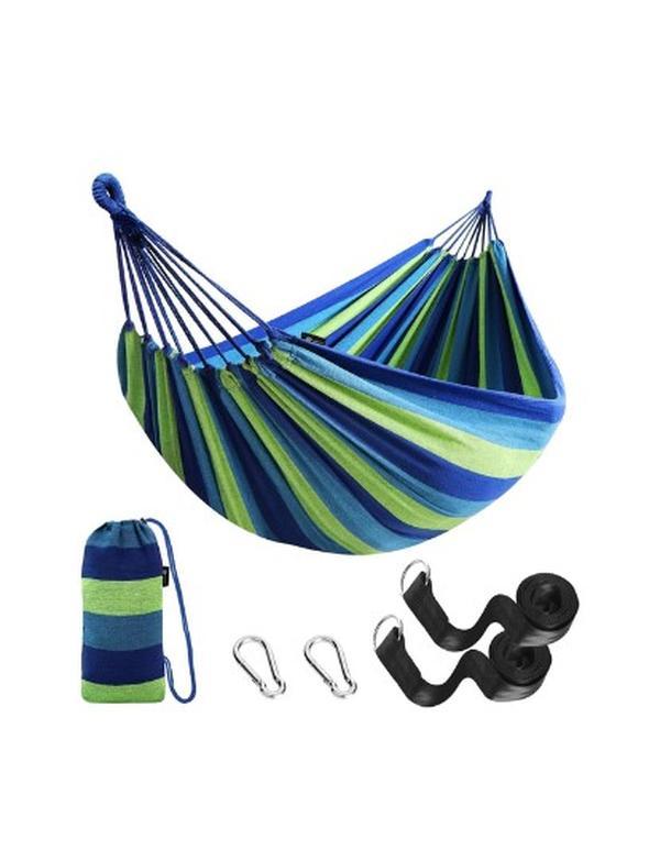 Comfortable Fabric Hammock with Tree Straps for Hanging Durable Hammock Up to 660lbs Portable Hammock with Travel Bag,Perfect for Camping Outdoor Indoor Patio Backyard