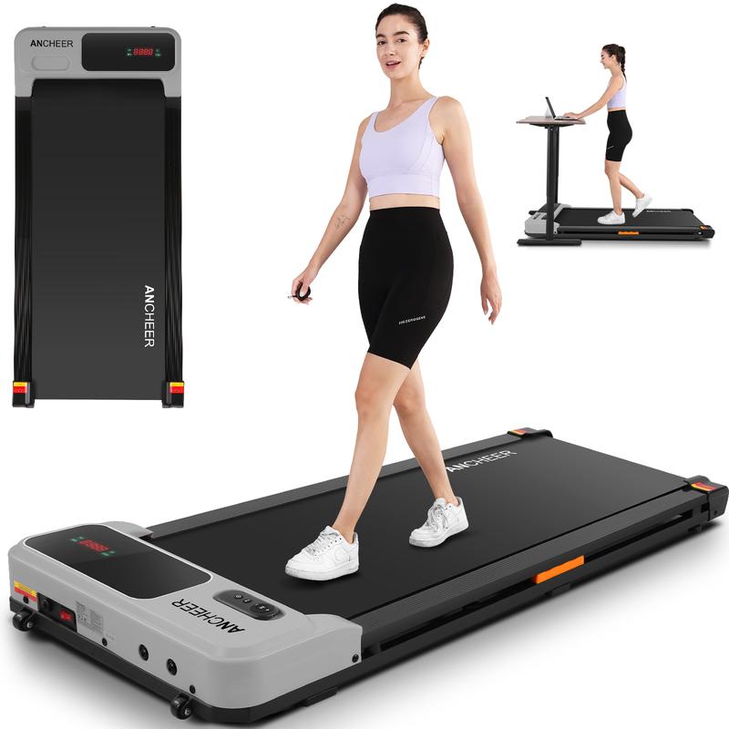 Ancheer-6000 Five Colors Young Fashion Under Desk Walking Mat Treadmill, 2024 Under Desk Electric Treadmill, Flat Portable Treadmill with LED Display and Remote Control, Installation-Free Walking Treadmill for Home Office