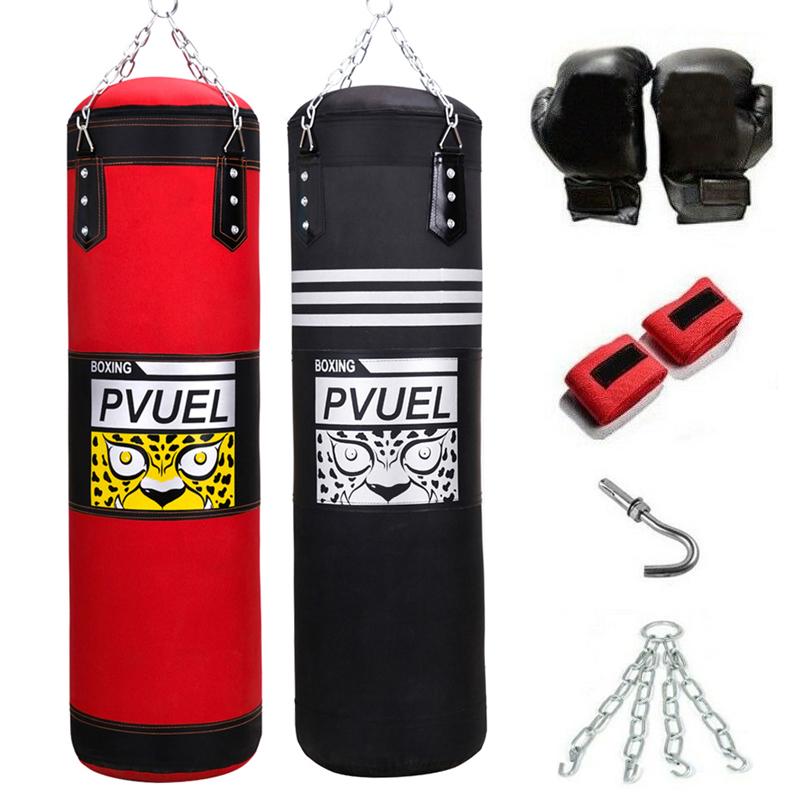 Punching Bag for Adults,Men,Women,Kids, Hanging Punching Bag with Boxing Gloves, Chains, Wristband,  Heavy Boxing Bag for Training, Karate, Kickboxing, Muay Thai -Unfilled