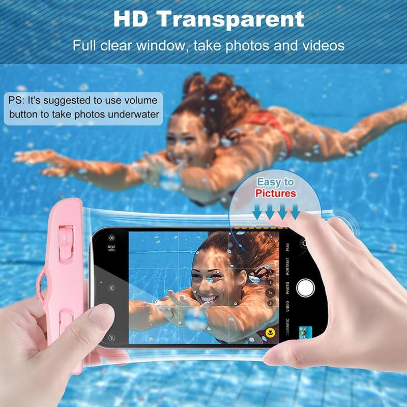 Waterproof Phone Case with Lanyard, Waterproof Phone Bag, Universal Waterproof Phone Protective Cover for Outdoor Swimming Rafting