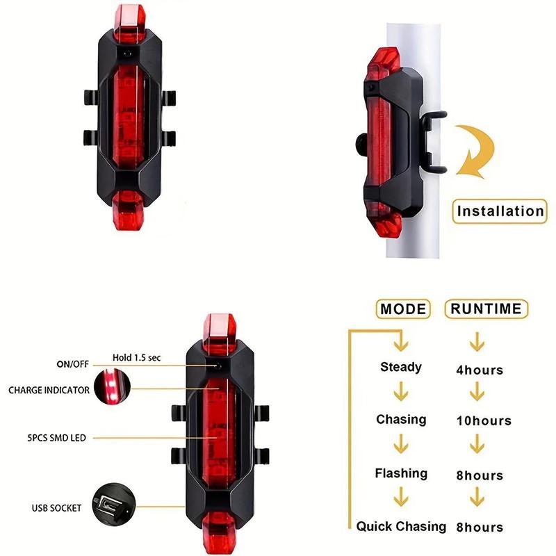 USB Rechargeable Motorcycle Headlight, Waterproof LED Motorcycle Light, 3-Modes Bicycle Light, Safety Warning Light, Bicycle Accessories