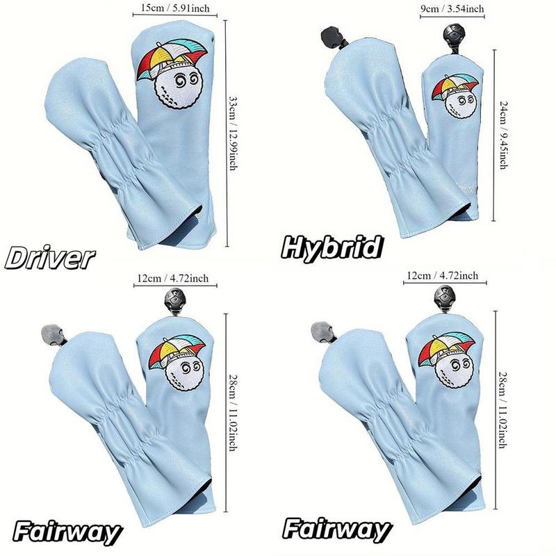 Golf Wood Head Cover, Cartoon Pattern Golf Club Head Cover, Waterproof Protector Set, Soft Durable Golf Accessories