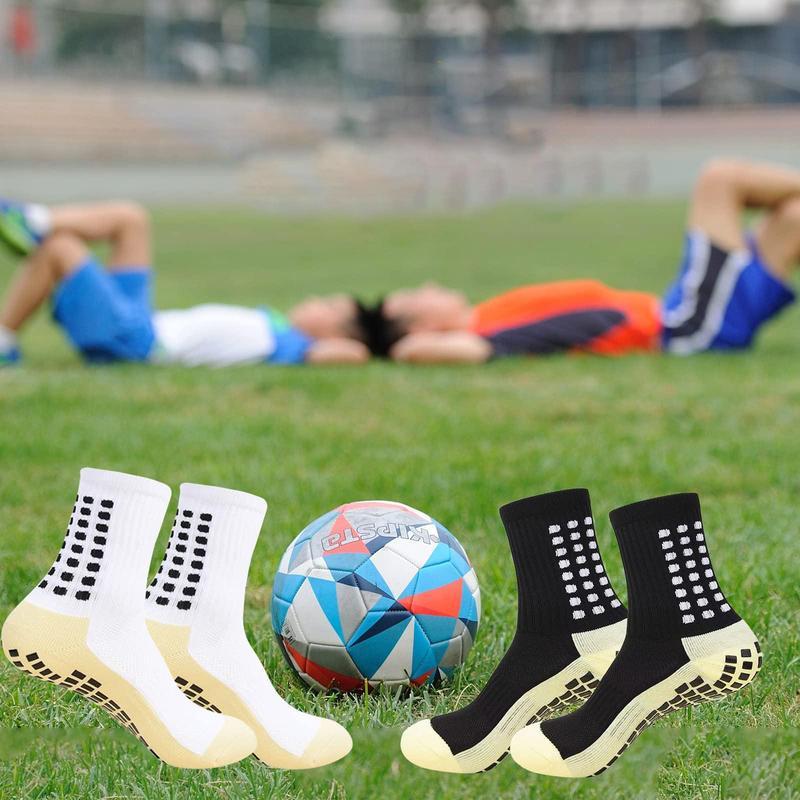 4 pairs of men's and women's professional soccer socks, non-slip grain, comfortable breathable casual soft stretch socks, spring and summer