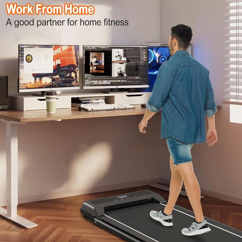 6.2MPH Foldable Walking Mat Treadmill with Handlebar Remote Control and Safety Lock for Bariatric and Obese Users-Under-Desk Design for Convenient Use