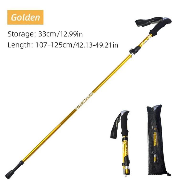 Folding Hiking Stick, 1 Count Lightweight & Retractable Hiking Pole for Christmas Gift, Outdoor Hiking Stick for Men & Women, Hiking Accessories