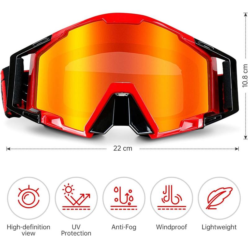 Dirt Bike Goggles Motocross Goggles with Nose Cover MX Goggles ATV Off Road Dirtbike Goggles for Unisex Adult