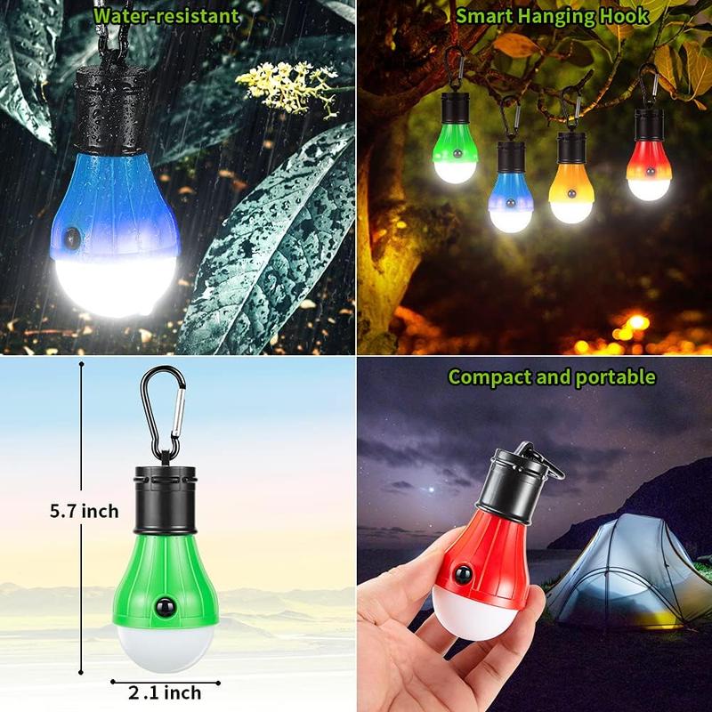 Campings Light [4 Pack] Portable Camping Lantern Bulb LED Tent Lanterns Emergency Light Camping Essentials Tent Accessories LED Lantern for Backpacking Camping Hiking Hurricane Outage