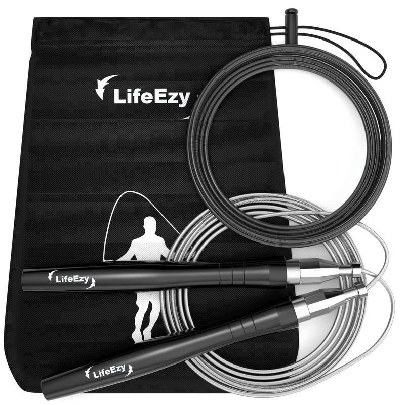 Jump Rope, High Speed Weighted Jump Rope - Premium Quality Tangle-Free - Self-Locking Screw-Free Design - Jump Ropes for Fitness - Skipping Rope for Workout Fitness, Crossfit & Home Exercises