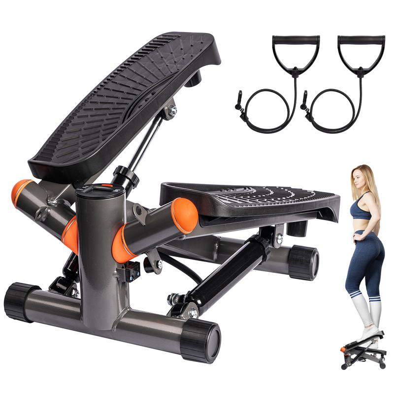 Relife Sports Mini Steppers for Exercise at Home, Hydraulic Twist Stepper with Resistance Bands ,aerobic Stair Stepper Machine with 330LB Capacity