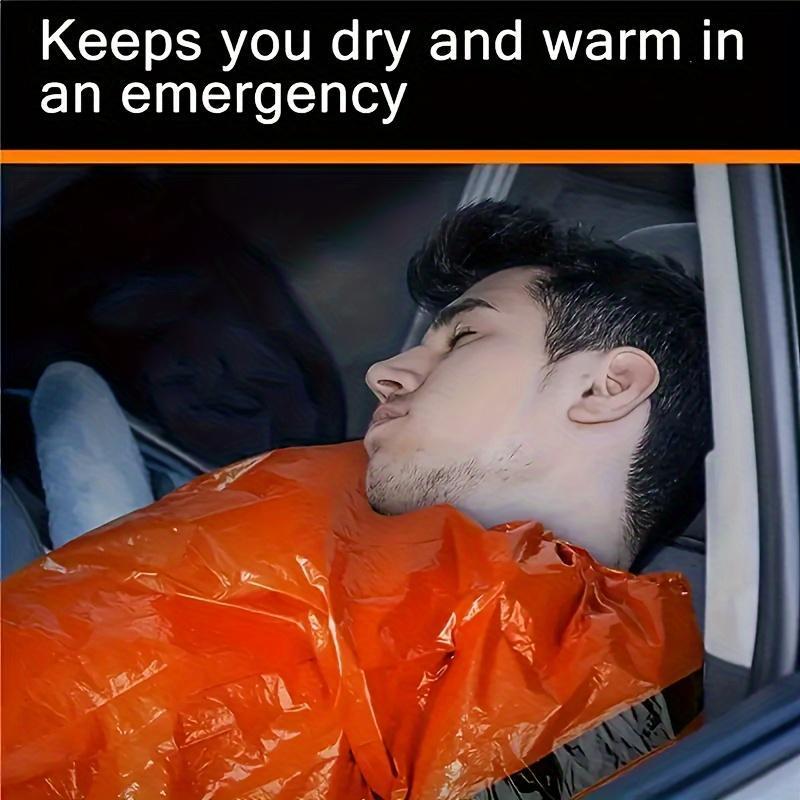 Car Emergency Sleeping Bag, Portable Emergency Insulation Sleeping Bag, Emergency Warm Sleeping Bag for Car Outdoor Camping Hiking