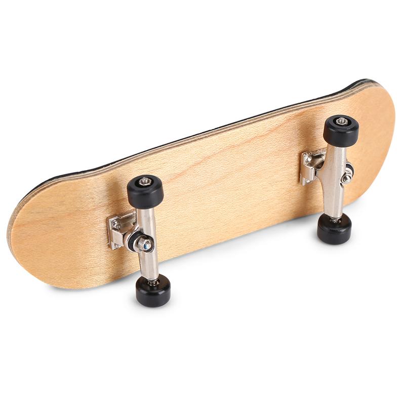 Maple Wooden Fingerboard Finger Skateboard Set with Box - Reduce Stress Gift in Black Color