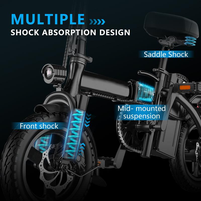 Electric Bike for Adults,Folding Ebike,Electric Bicycle with Removable Battery, 20MPH Commuting Electric Bike, High Brushless Gear Motor